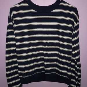 navy and white striped forever 21 sweatshirt